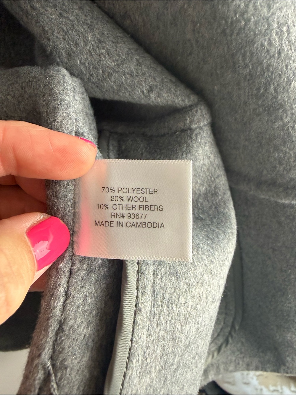 Liz Claiborne Womens Heather Grey Wool Blend Open Front Jacket New SZ XL Winter - Picture 4 of 9